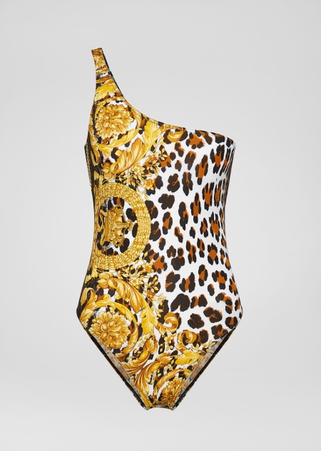 Costum Sportiv Versace Barocco Animalier One-Shoulder Dama | BSXCLAY-04